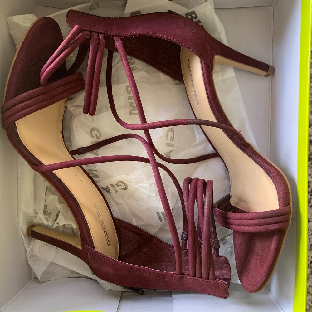 Maroon Velvet Gianni Bini Strappy Heel
